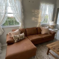 Microfiber Faux Leather Sectional Couch 