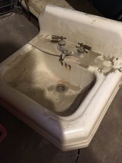 Vintage cast iron sink