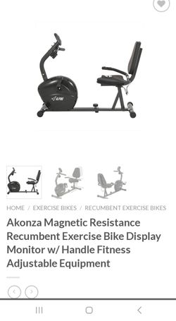 Akonza Stationary Recumbent Exercise Bike With Digital Monitor