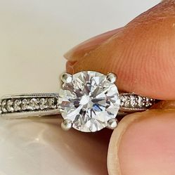 Diamond Engagement Ring Brilliant Cut F VS2 0.94 Carat