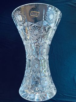 Vintage Violetta 24% Lead Crystal Vase 11” Made in Poland