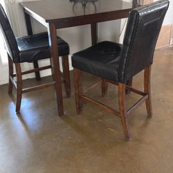 Pub Table And Four Chairs Wood