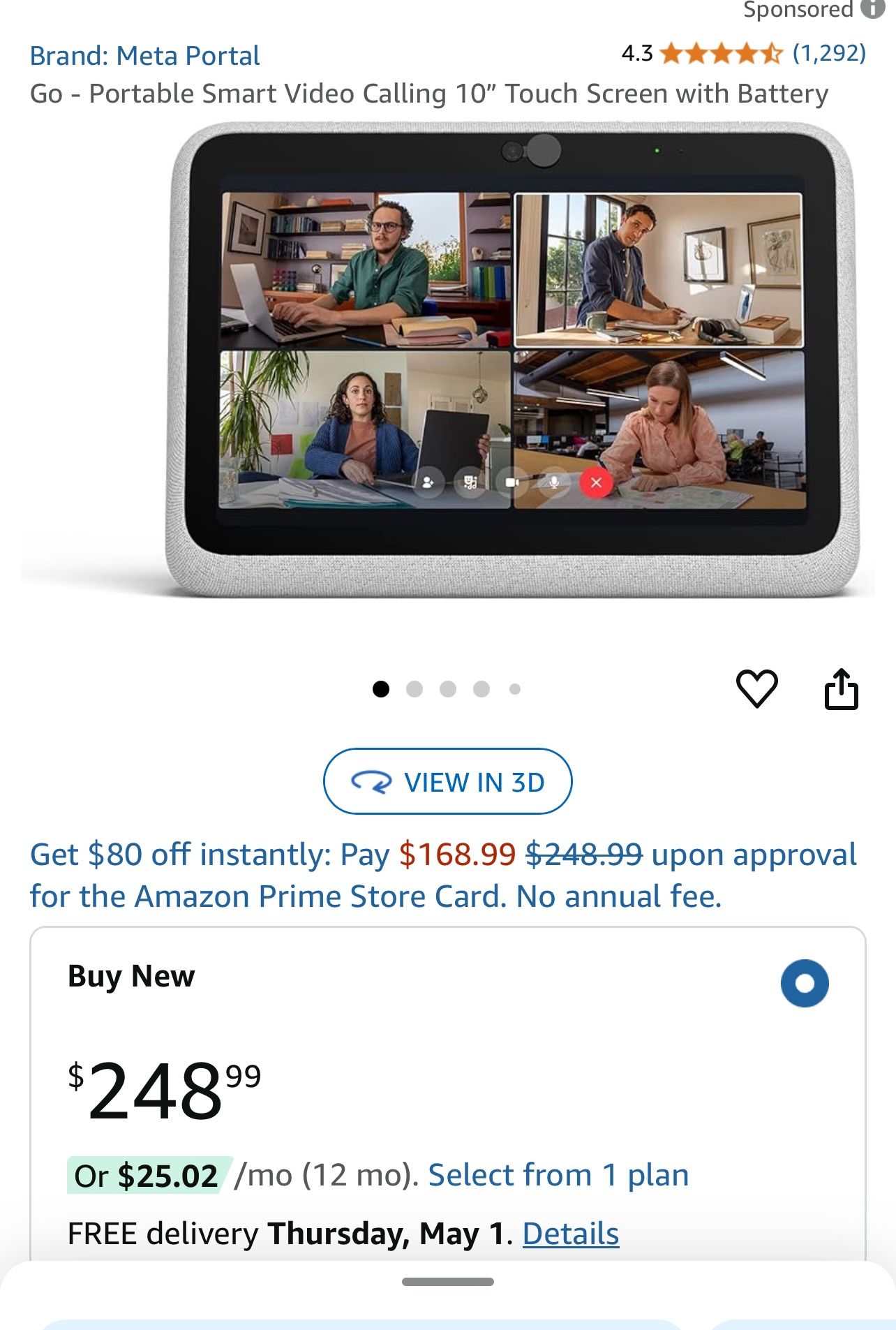 Go - Portable Smart Video Calling 10” Touch Screen
