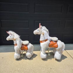 Set of 2 Pony Cycle Ride-On Ponies Unicorns Horses Wheaton Pick-Up