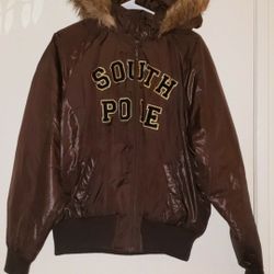 Like New Women's South Pole Puffer Rain Jacket With Hoodie