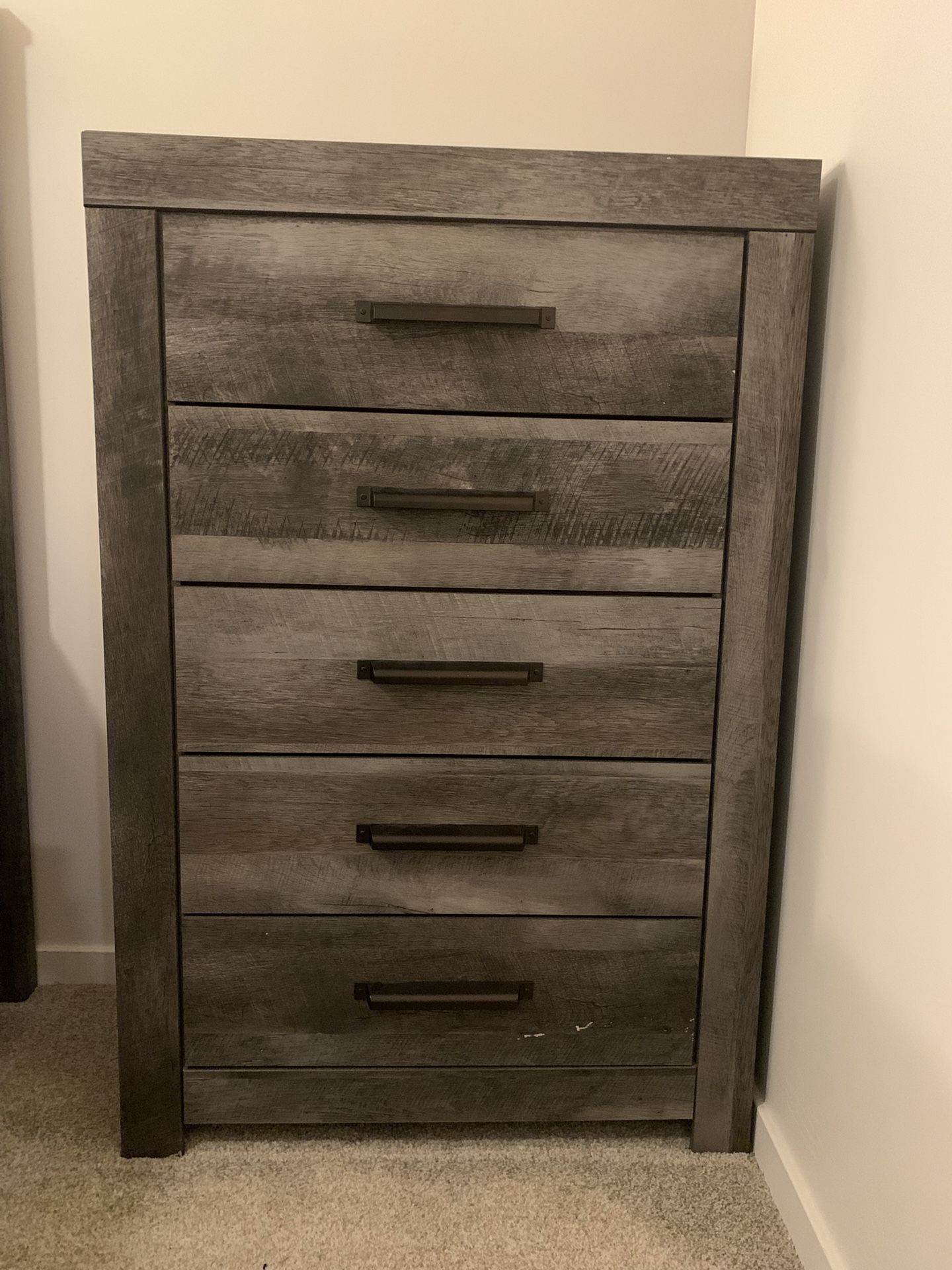 Queen Bed Frame, Dresser, And Night Stand
