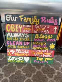 Great Family Rules Sign