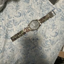 Shiny Camo Metal Band And Face. . Super Nice Watch . One Of A Kind ! 