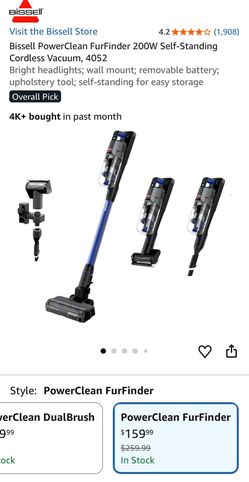 Bissell PowerClean FurFinder 200W Self-Standing Cordless Vacuum, 4052