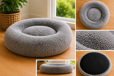 Cozy Plush Calming Pet Bed – Like New!