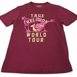 Women's True Religion Jeans, World Tour Burgundy T-Shirt