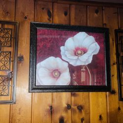 Cuadro Y Par De Candeleros De Metal Home Interiors 