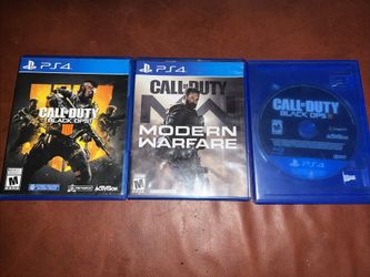 This is a used Lot If 3 Call of Duty: Black Ops 4 &,3 Modern Warfare, Sony PlayStation 4. Games.