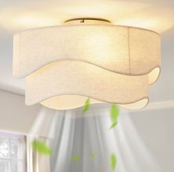 Flush Mount Ceiling Fan with Lights, 20"