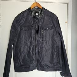 Men's Guess XL Blue Denim Stretch Coated Denim Jacket