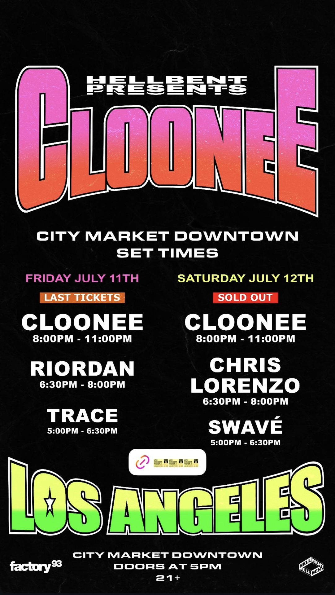 2 Cloonee Tickets For Friday