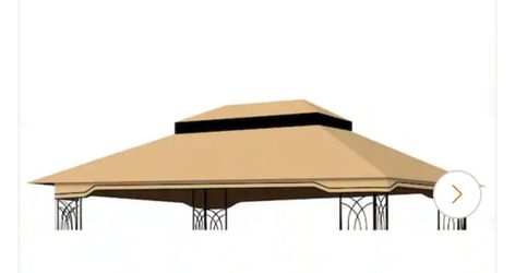 Canopy Replacement Grill Gazebo Outdoor Sun Shelter Replacement Canopy Top, 10 x 12 Double Tiered BBQ Cover Roof for Outdoor Patio Gazebo