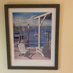Framed Seaside Wall Picture 