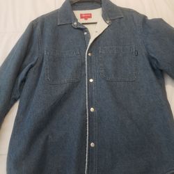 SUPREME SHERPIA LINE DENIM SHIRT BLUE