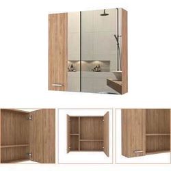 New Assembled 24x24 Medicine Cabinet W/ 4  Interior Shelves & Mirror Double Doors