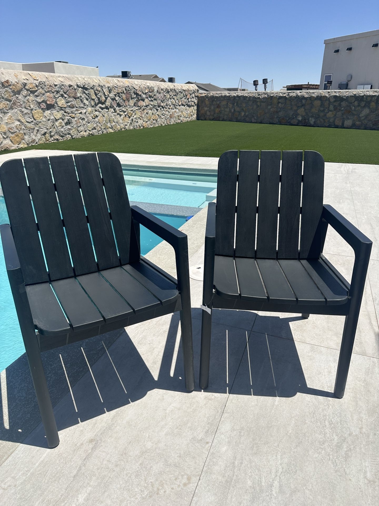 2pk Blackened Wood Patio Dining Chair Smith & Hawken target outdoor backyard black furniture sillas
