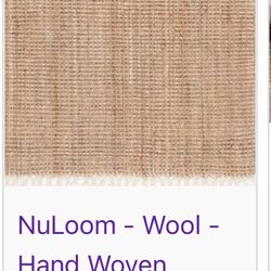 nuLOOM Raleigh Hand Woven Wool Area Rug, 8' x 10', Natural 
