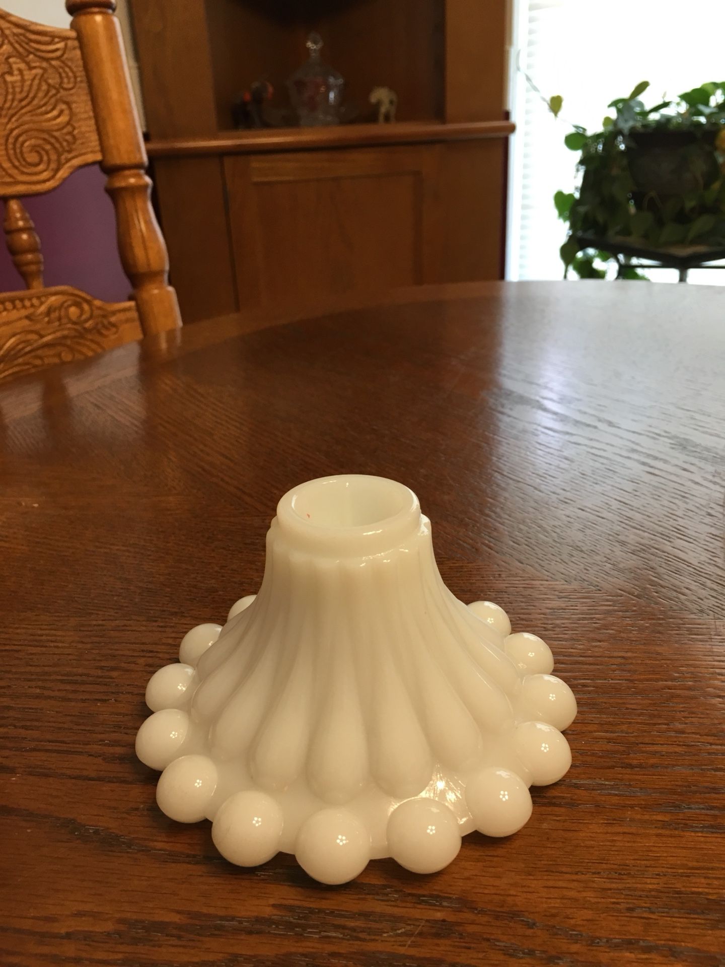 Antique Milk Glass Candle Holder