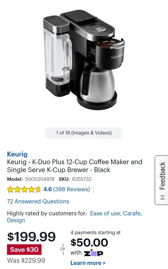 Keurig K Duo Plus 5200 Coffee & Keurig Machine for Sale in Renton, WA