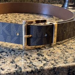 🔥Michael Kors Logo Signature Brown Reversible Belt (size 38 1/2 length)🔥