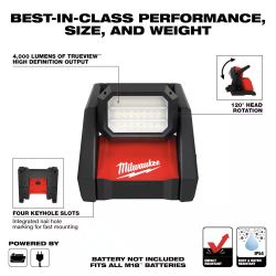 NEW Milwaukee ROVER LED AC/DC Flood Light M18 GEN-2 18-Volt Lithium 4000 Lumens (Tool-Only) 2366-20