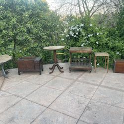 Vintage Furniture & Decor – Vintage Japanese Hibachi, Vintage Tool, Chest, Tables – Ask for Price 