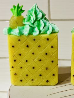 Handmade Organic Pineapple Soap (lightly scented) With Shea Butter & Coconut Oil