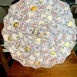 A unique money and coin artwork – a symbol of luck for St. Patrick’s Day!