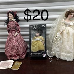 Lot Of 3 Collectible Dolls