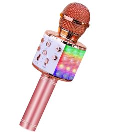 Wireless Karaoke Microphone and Speaker - Pink, Silver, Gold, Blue, Black