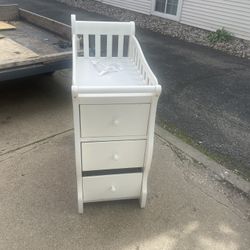 Vintage Wooden Side Cabinet, with 2 doors and shelf, 24 w, 13 deep, 28 high, solid wood, $15