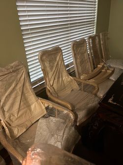 6 new chair and table  one glass on top
