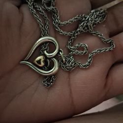 James Avery Heart Pendant And Chain