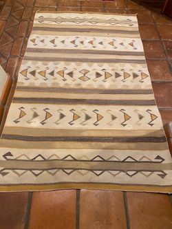 Vintage 1950s Navajo Chinle / Wide Ruins Handwoven Rug – 7’ x 51” – Authentic Southwestern Textile