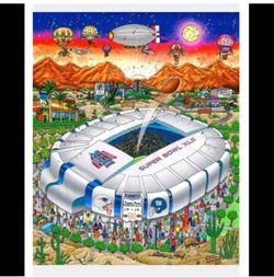 Super Bowl XLII Charles Fazzino signed Art Print