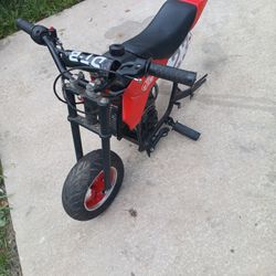 Mini Gas Power Bike Gas Front Tire And Chain The Another Tire On Rim And The Air Tube