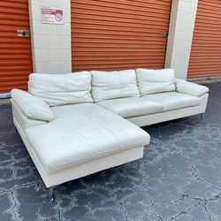 Free Delivery - Modern White Leather Sectional Couch