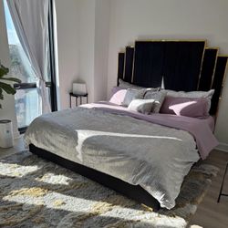 BLACK & GOLD Velvet BED 🛏️🖤💛🛏️🖤💛