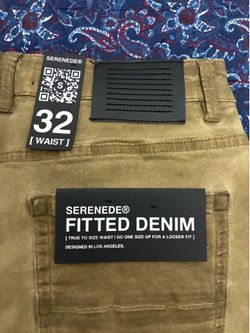 Serenade Jeans, Tiger 1(khaki) color way, 32 waist denim fitted