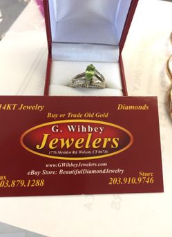 14 Kt white gold & peridot( August) ring