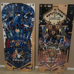 The Rolling Stones & Wrestlemania Pinball playfields 