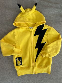POKÉMON BOYS-Yellow Lightning Zip Hoodie with Ear Detail