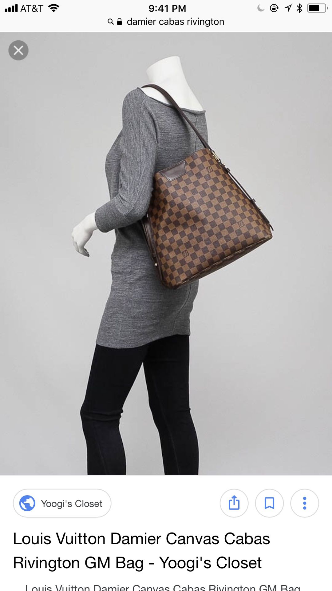 Louis Vuitton Damier Canvas Rivington GM Bag - Yoogi's Closet