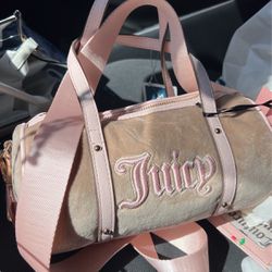 Tan And Pink Juicy Barrel Bag