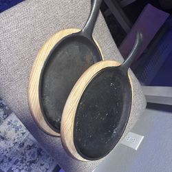 Cast Iron fajita skillets (2)